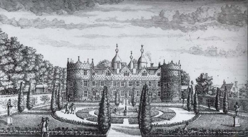 The south side of Longford Castle with the flower garden, unknow artist